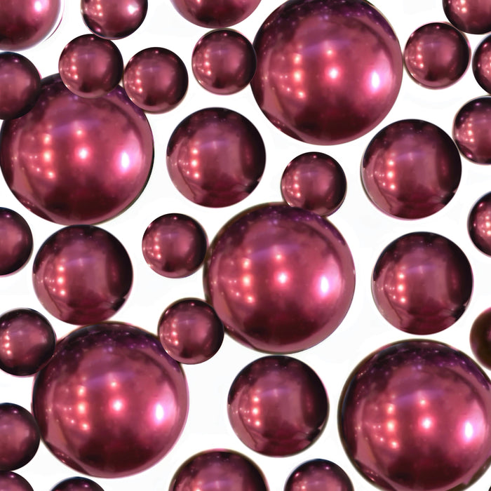75 Floating Burgundy Pearls- Large- Fills 1 Gallon of the Floating Transparent Gels for Vases- With Measured Gels Kit- Option 3 Fully Led Fairy Lights Strings